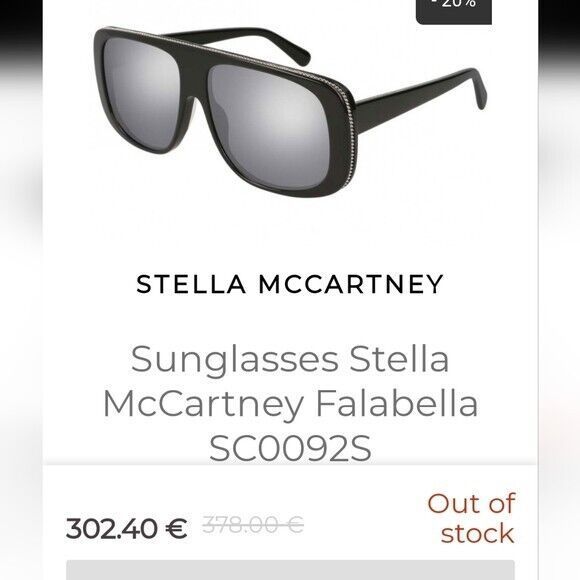 $375 Stella McCartney Falabella SC0092S Sunglasses Square Brown Clear Blue NEW